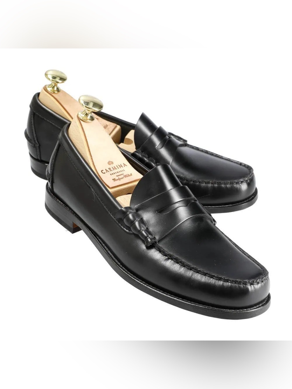 Carmina Black Penny Loafers NWOB UK 5